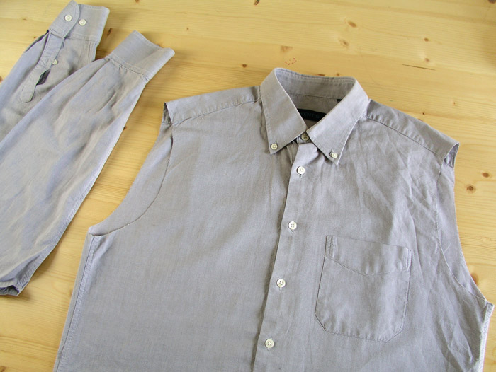 襯衫搭配剪裁和保存供以後袖子。