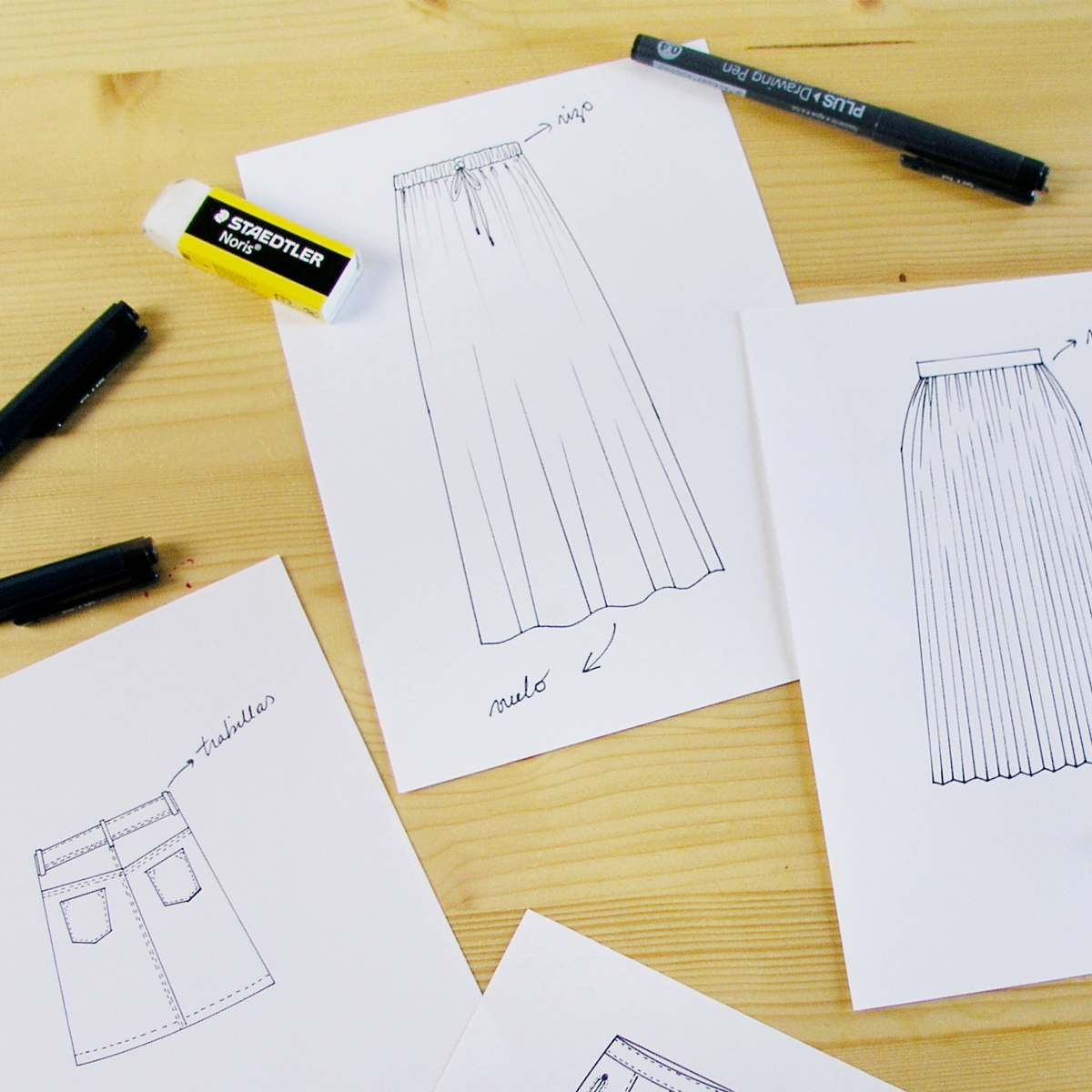 Dibuja tu moda: Día 3Tinta y formas de falda | Betsy Costura